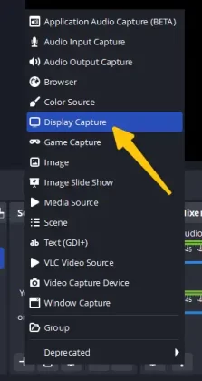 select Display Capture