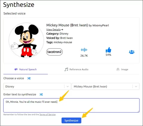 enter text to synthesize