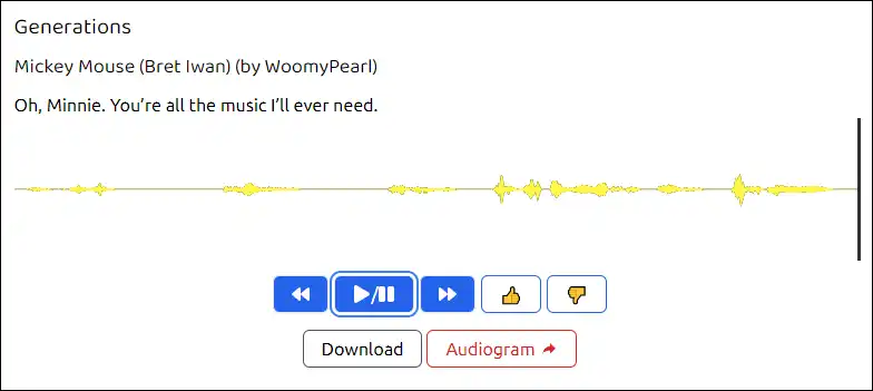 playback, comment or download a generated speech