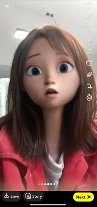 cartoon face lens