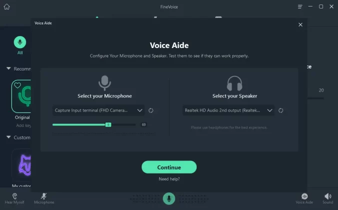 select audio devices