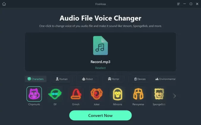 select a voice effect