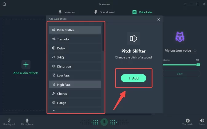 add an audio effect