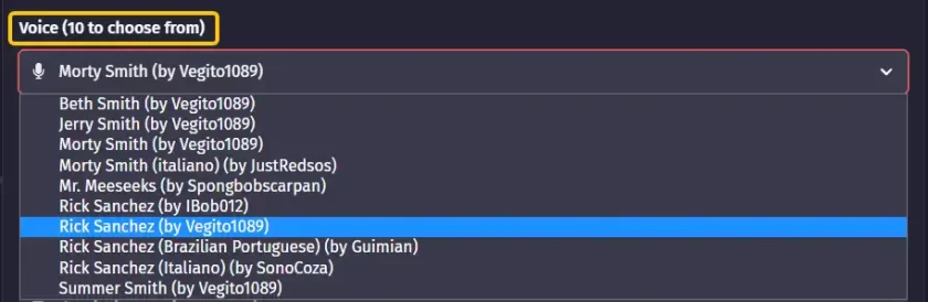 select a voice