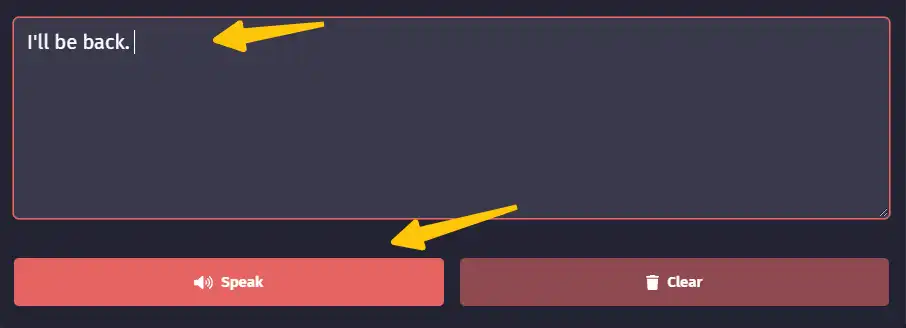 type text and speak