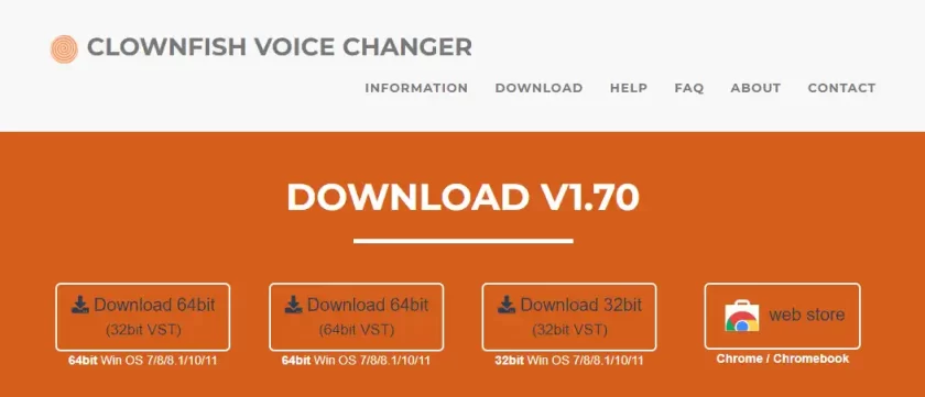 Clownfish Voice Changer download page