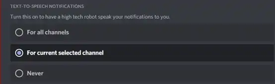 text to speech notifications