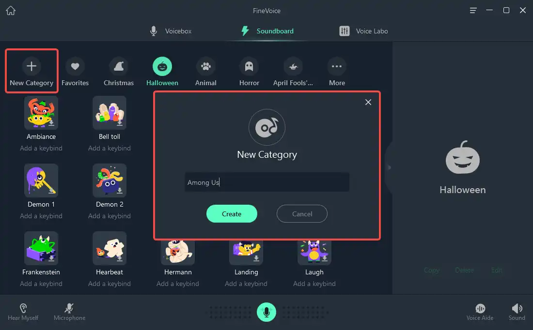 add custom Among Us soundboard