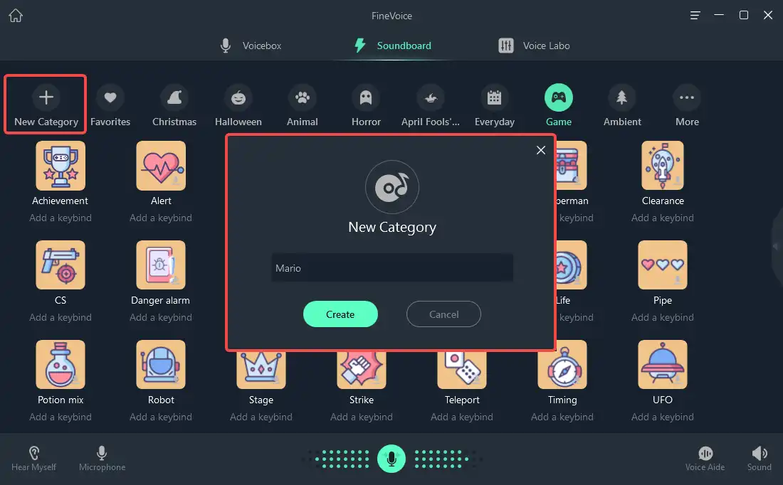 Click the New Category button