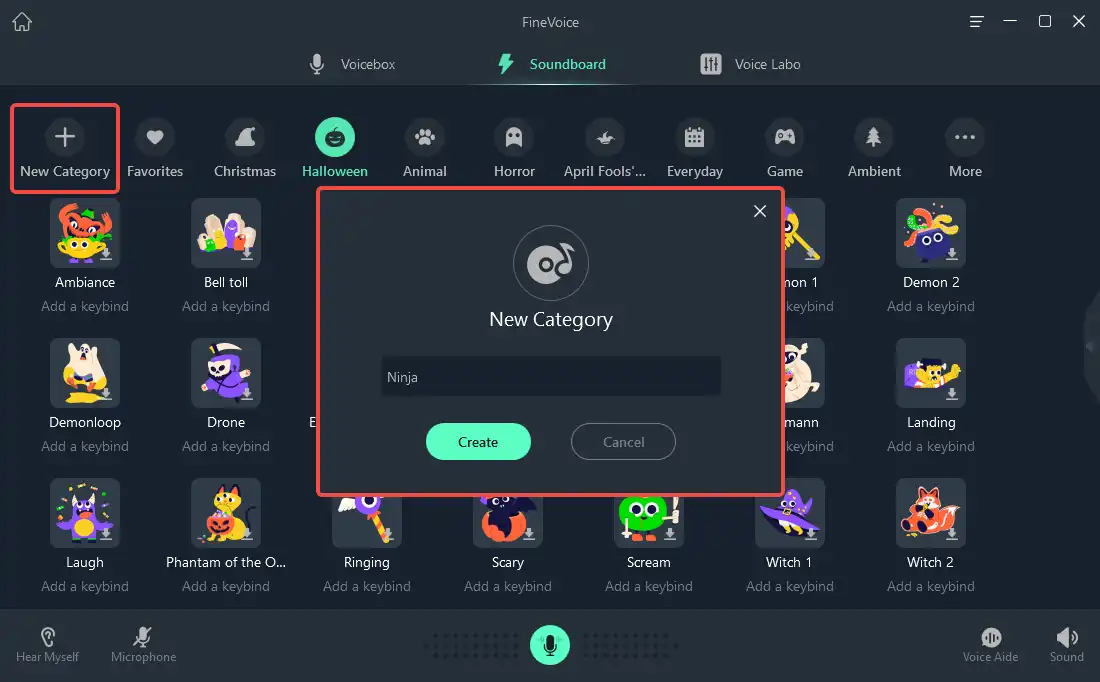 create a custom Ninja soundboard