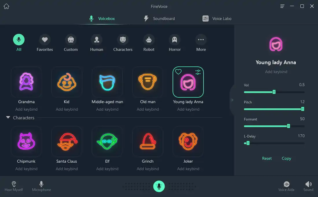 voice effects in FineVoice