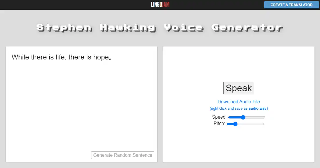 text to speech generator lingojam