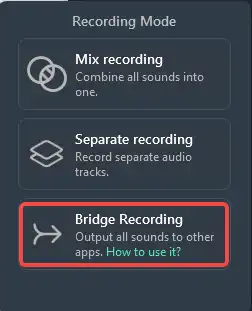 Choose bridge recording