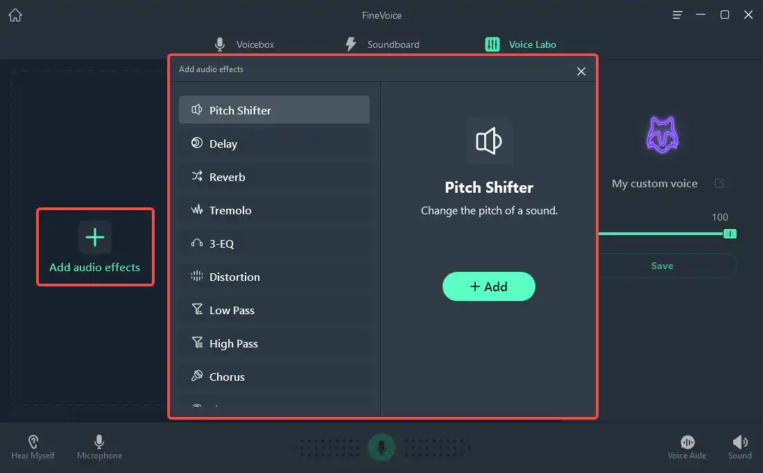 create a custom voice effect