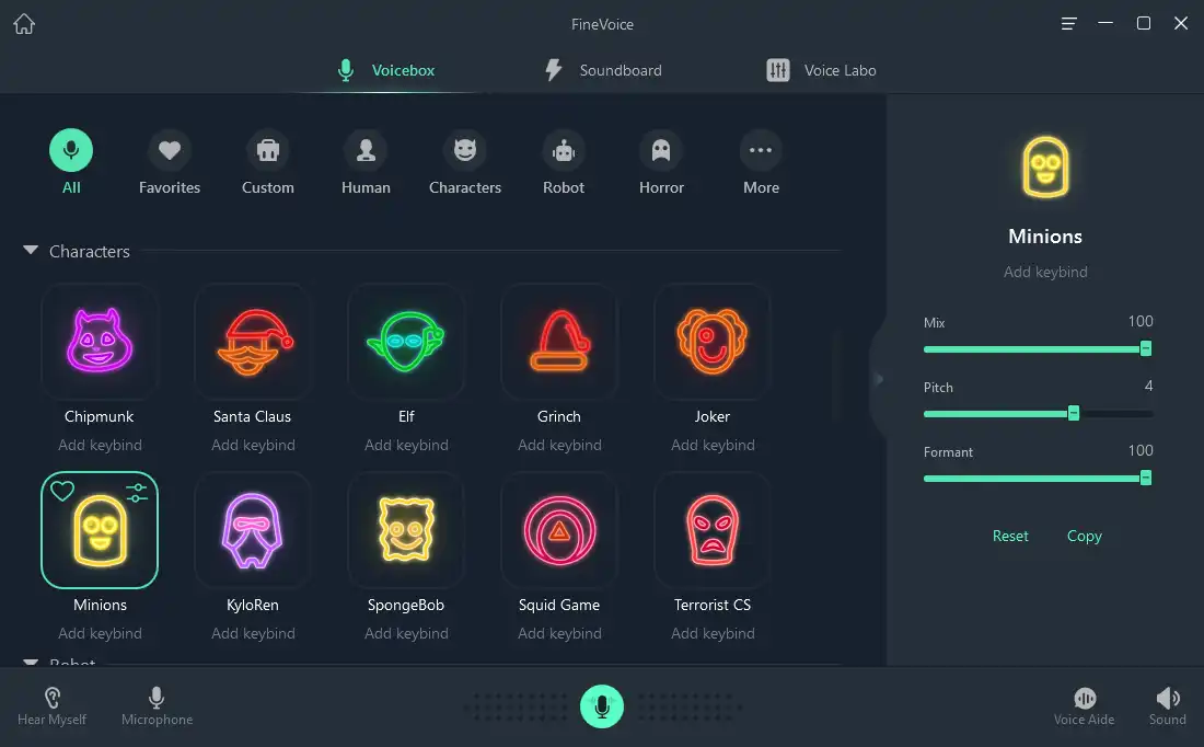 FineVoice real-time voice changer