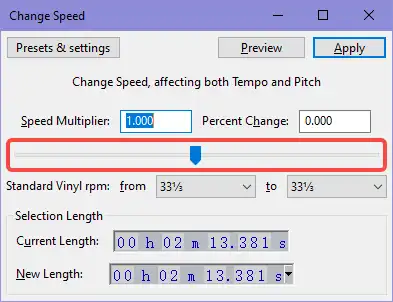 change speed to affect pitch