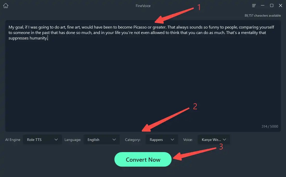 FineShare FineVoice AI Celebrity Voice Generator
