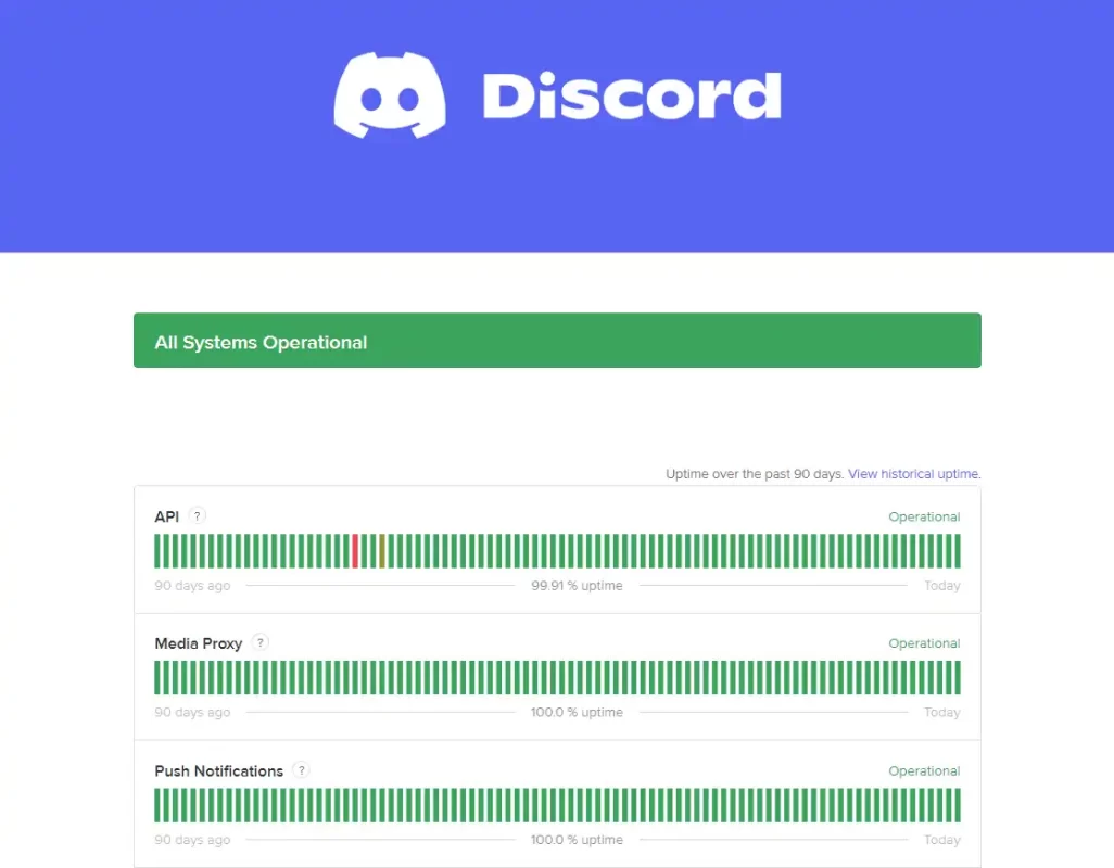 Discord server status