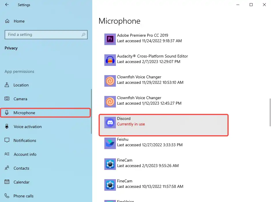 check if Discord can use microphone devices