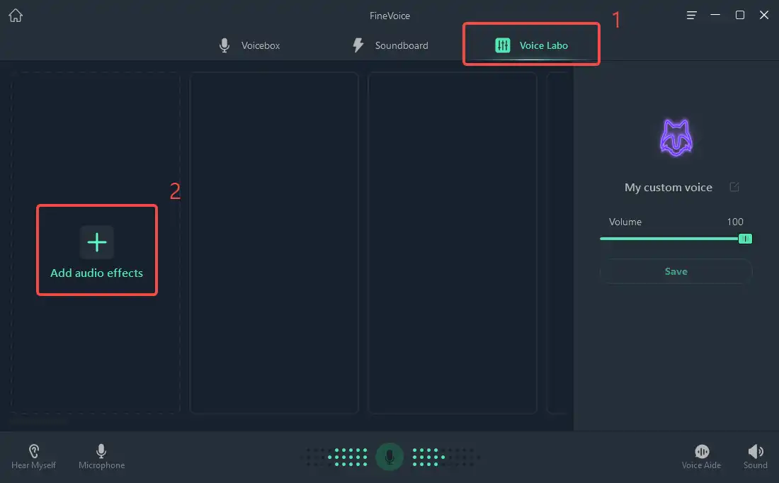add audio effects to create a custom voice