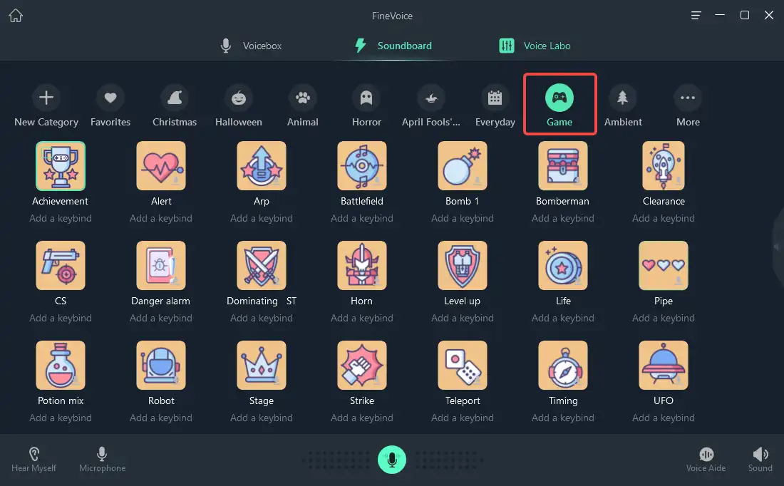 game soundboard in FineVoice