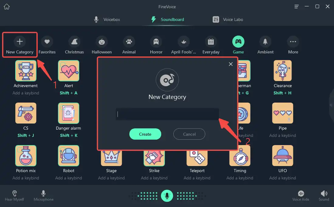 create a new soundboard category
