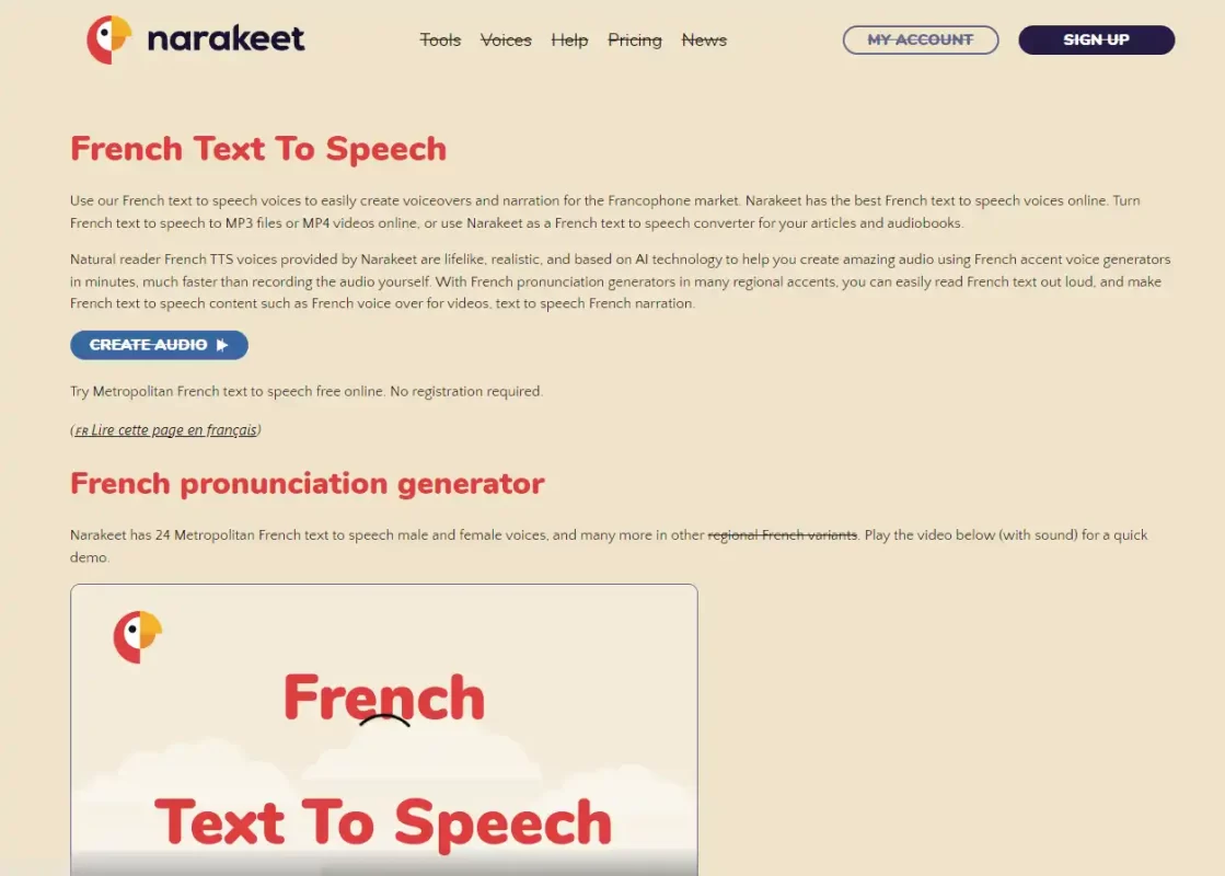 text to speech french