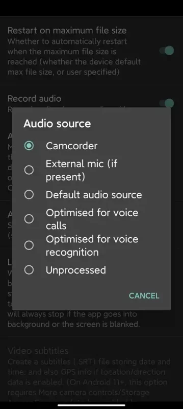 choose an audio source