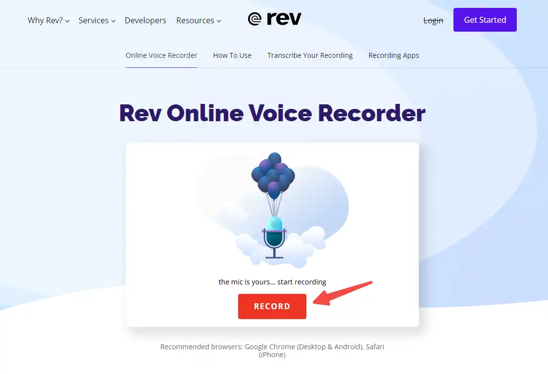 Rev online voice recorder