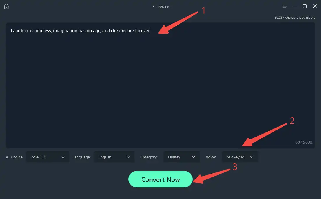 generate Mickey Mouse speech