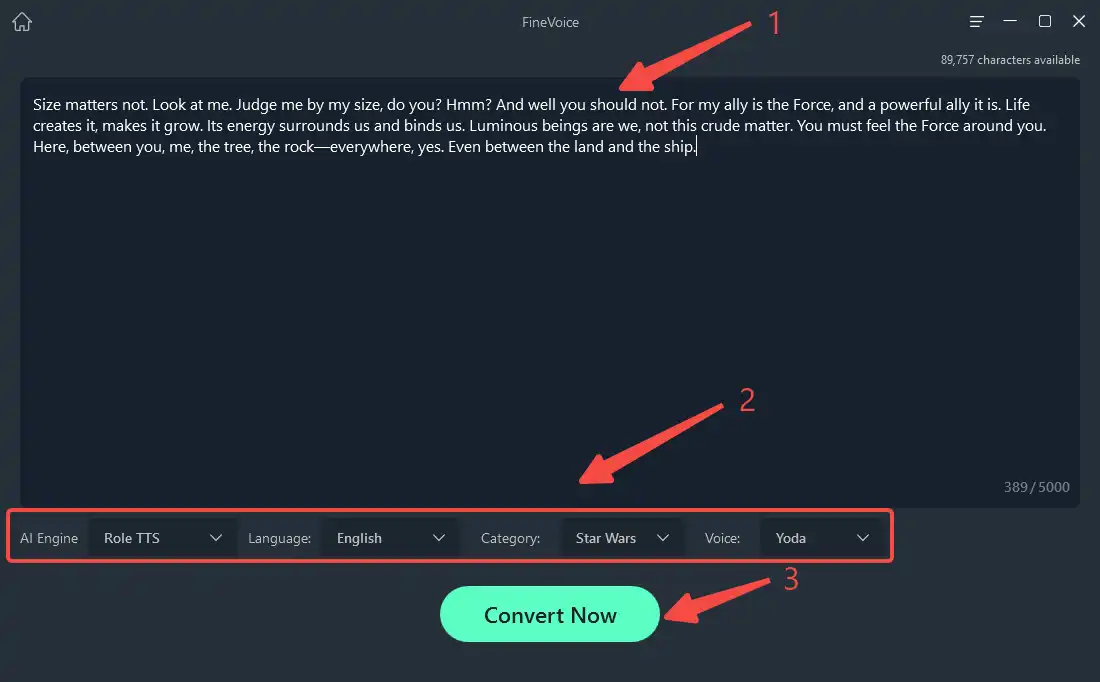 how to use Yoda voice generator in FineVoice