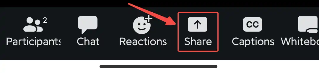 tap Share on your Android Zoom app