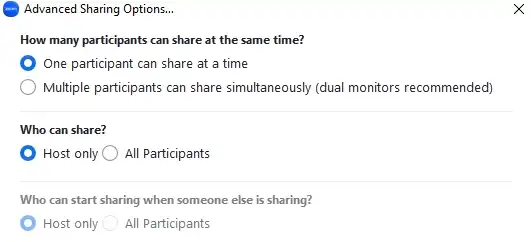 advanced sharing options