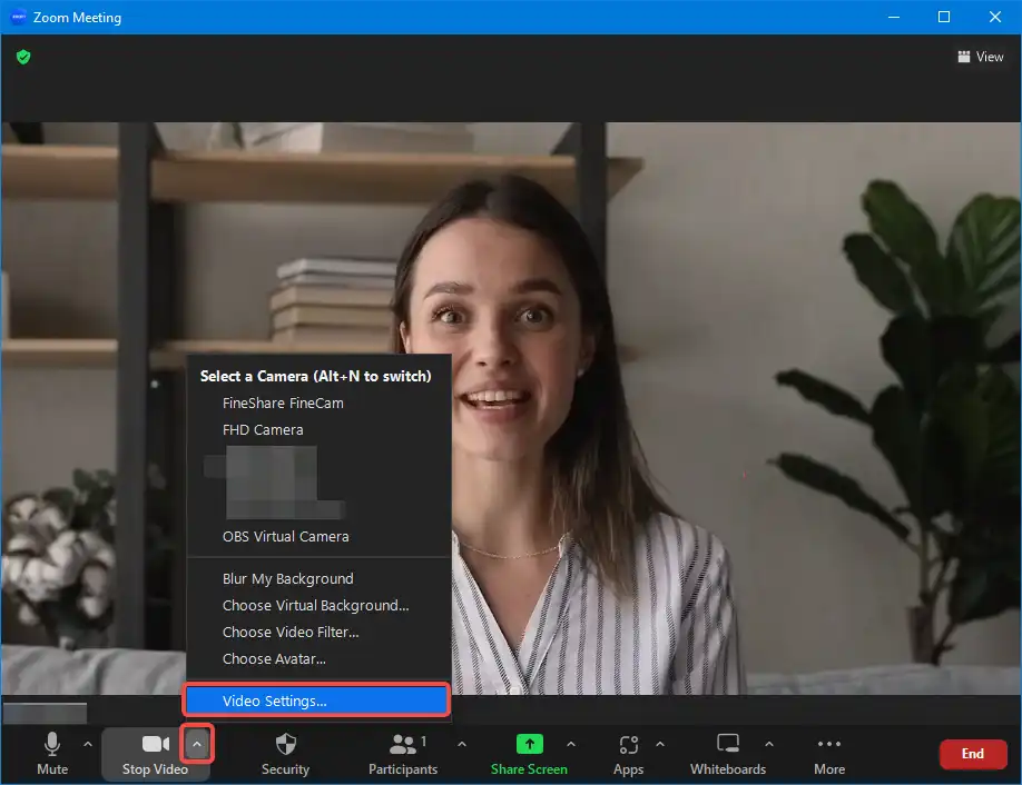 how to have blurred background in Zoom meeting