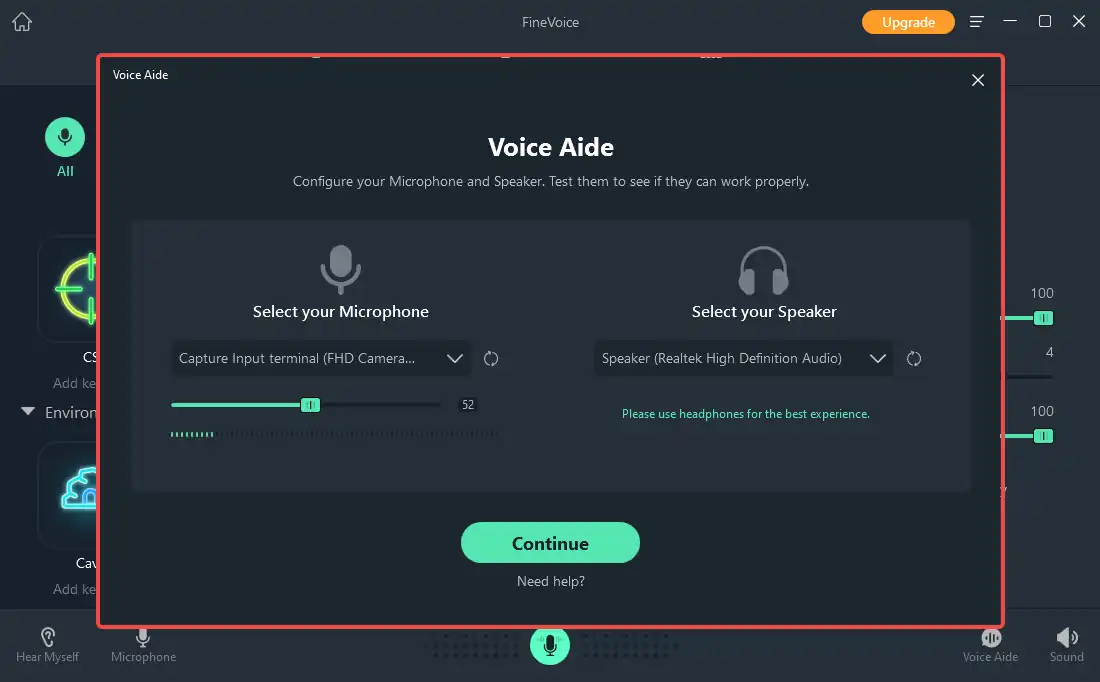 configure audio devices