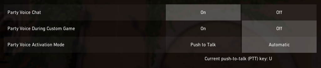 party voice chat settings