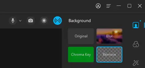remove or blur the webcam background
