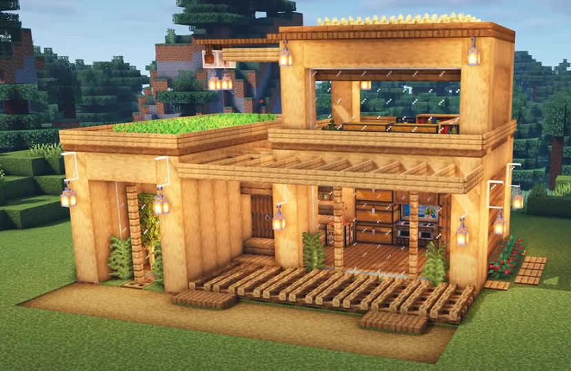 Build you a house to start a world in minecraft survival by