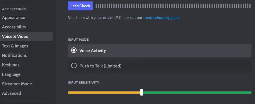 Discord setting