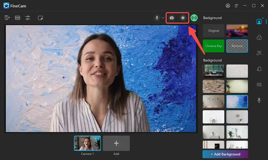 Screenshot or Record Video with a Virtual Background in FineCam