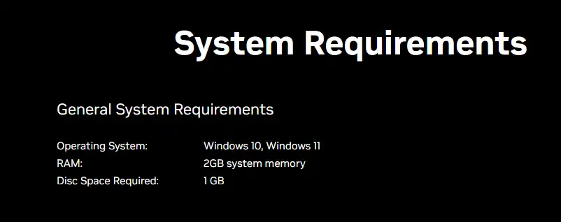 system requirements