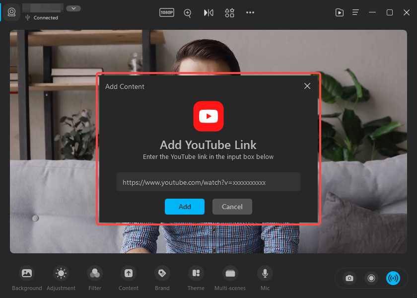 play a YouTube video when recording or streaming