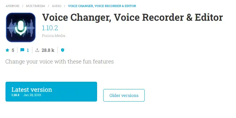 Voice Changer Voice Recorder and Editor