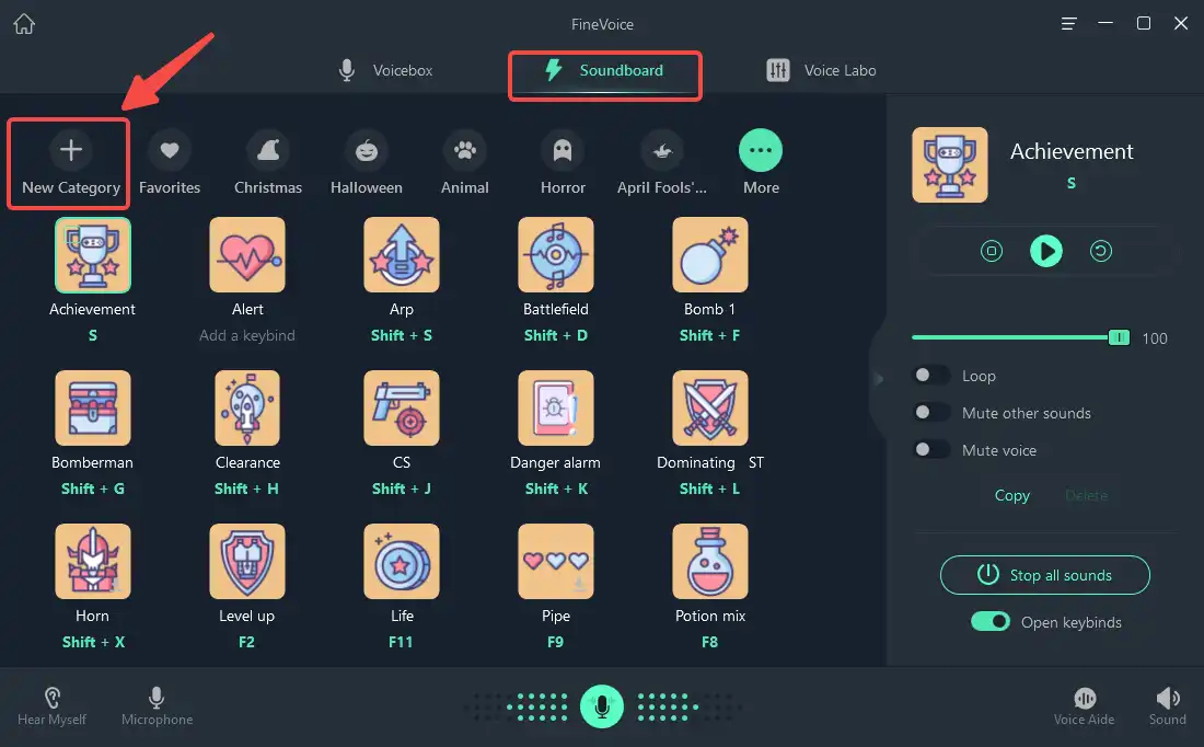 use FineVoice soundboards