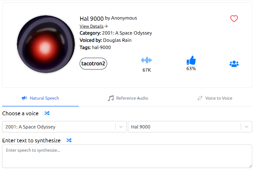 Uberduck Text-to-Speech Character Voices