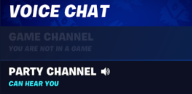 voice chat channels in Fortnite - Epic Games