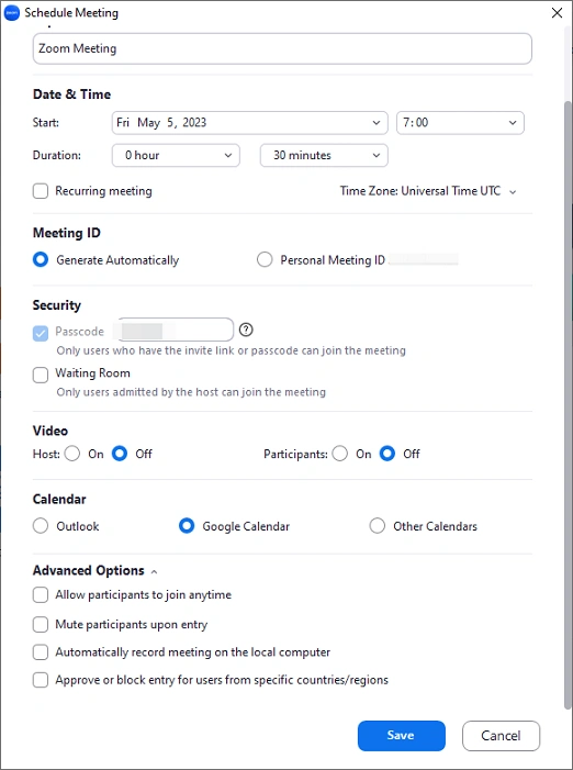 Schedule setting