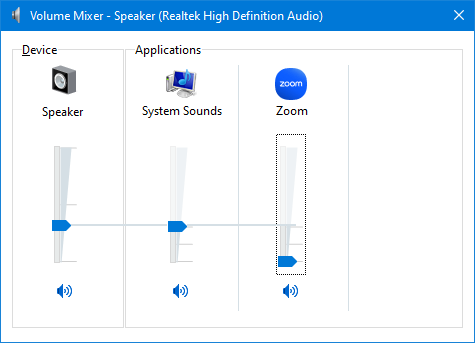 Mute Zoom Audio in Volume Mixer