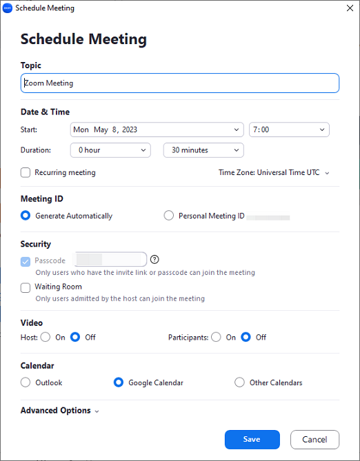 Meeting setting