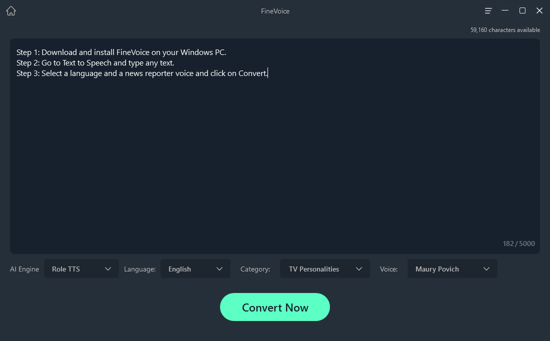 How to Use News Reporter Voice Generator – FineShare FineVoice
